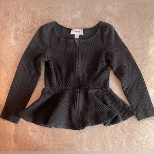 Ganni Peplum Zip Cardigan Top